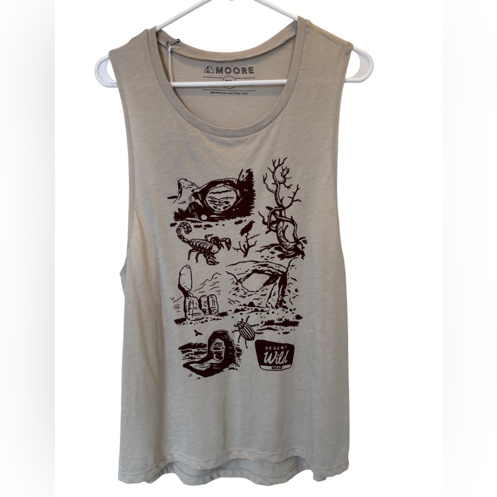 Moore Moab Desert Graphic Tank Top in Beige Size XL
